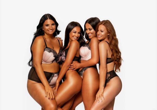 BiaBelle models in a group wearing all shades of the BiaBelle foam tan